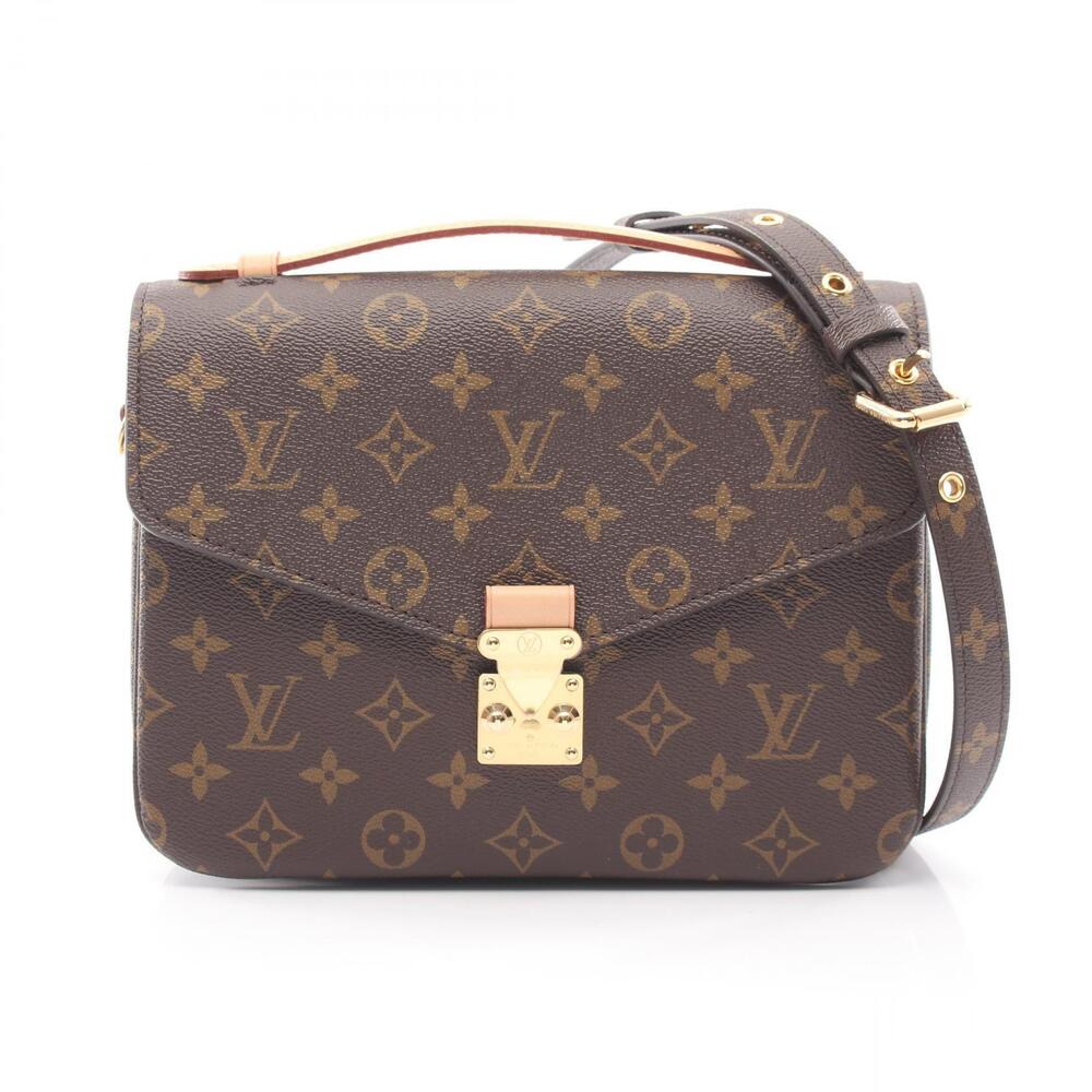 Louis Vuitton Pochette Metis Handbag Canvas Leather Monogram Brown